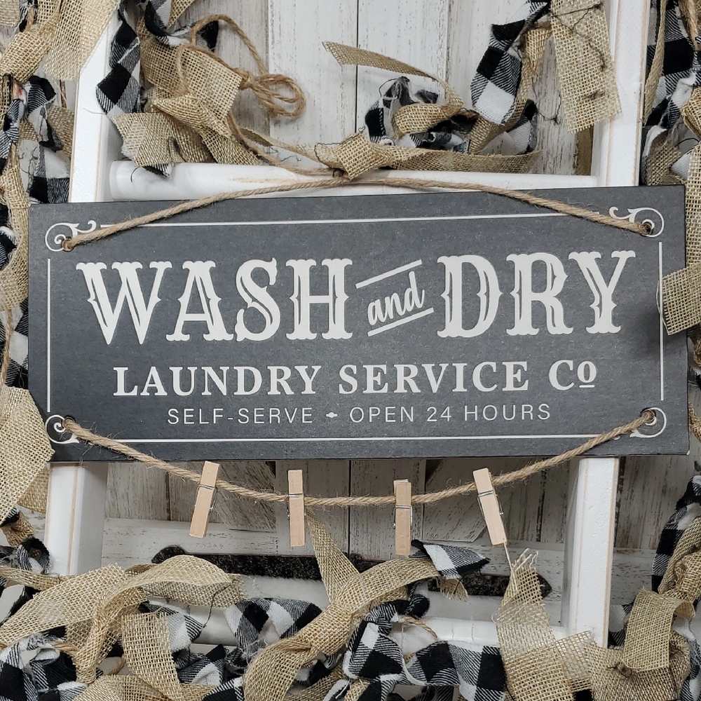 NWT Wash & Dry Laundry Service Co. Wall Decor Sign